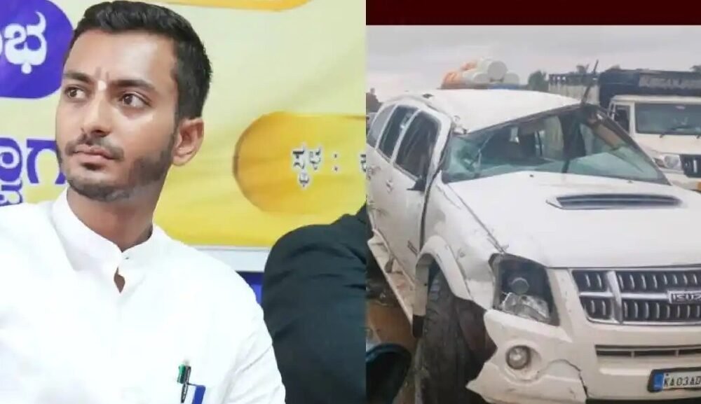 ಶಾಸಕ ಸಮರ್ಥ್ ಶಾಮನೂರು ಪ್ರಯಾಣಿಸುತ್ತಿದ್ದ ಕಾರು ಅಪಘಾತ: ಅಡ್ಡಬಂದ ವಾಹನ ತಪ್ಪಿಸಲು ಹೋಗಿ ಅವಘಡ !